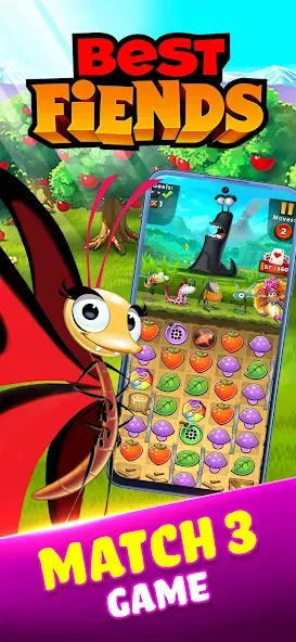 Взлом Best Fiends — Match 3 Puzzles (Бест Фиендс)  [МОД Много монет] — последняя версия apk на Андроид screen 1