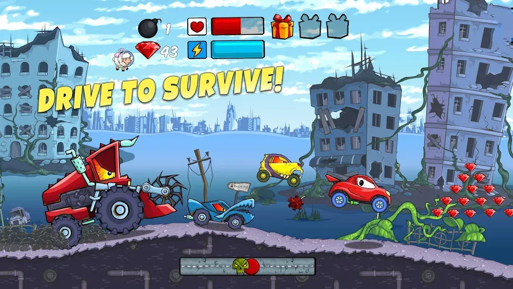 Взломанная Car Eats Car — Apocalypse Race (Кар Итс Кар)  [МОД Unlocked] — последняя версия apk на Андроид screen 1