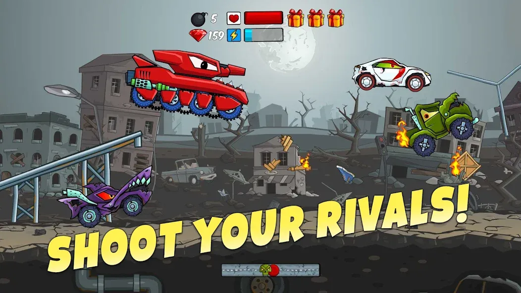 Взломанная Car Eats Car — Apocalypse Race (Кар Итс Кар)  [МОД Unlocked] — последняя версия apk на Андроид screen 4