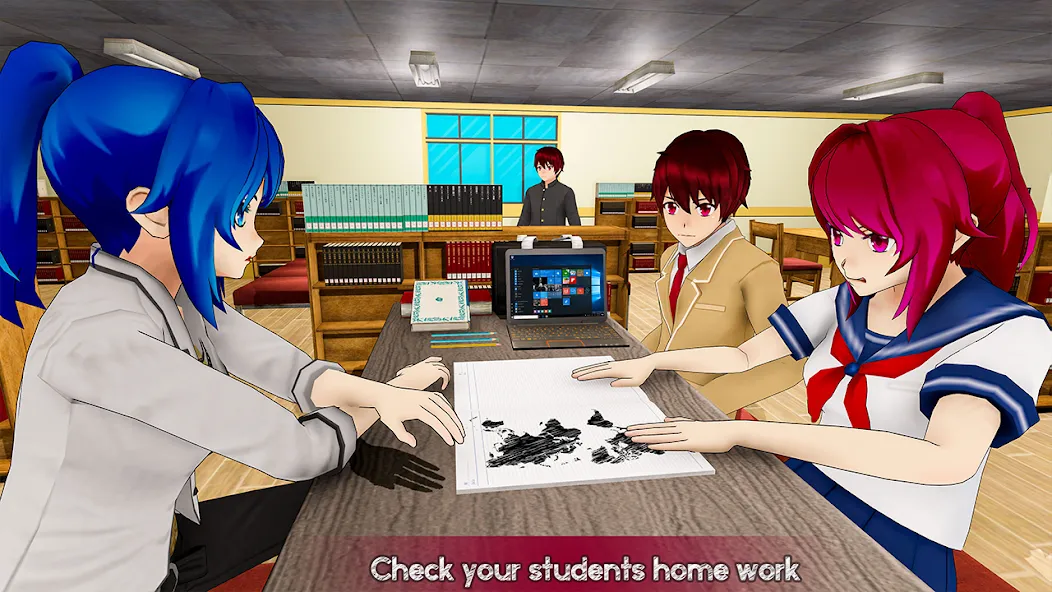 Взломанная Anime Girl School Teacher 3D  [МОД Меню] — последняя версия apk на Андроид screen 5