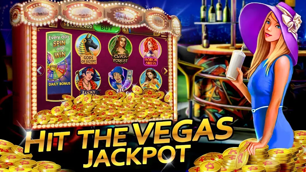 Скачать взлом Vegas Casino — Slot Machines (Вегас Казино)  [МОД Много монет] — последняя версия apk на Андроид screen 1