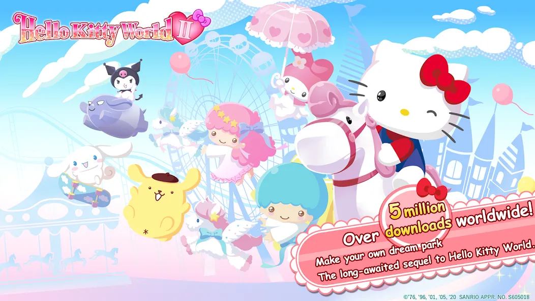 Взломанная HelloKittyWorld2 Sanrio Kawaii (ХеллоуКиттиВорлд2 Санрио Каваии)  [МОД Unlocked] — последняя версия apk на Андроид screen 1