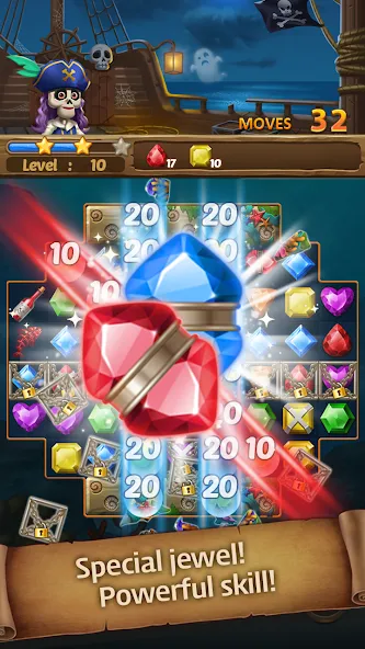 Взломанная Jewels Ghost Ship: jewel games (Джуэлз Гост Шип)  [МОД Unlimited Money] — стабильная версия apk на Андроид screen 1