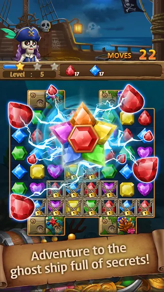 Взломанная Jewels Ghost Ship: jewel games (Джуэлз Гост Шип)  [МОД Unlimited Money] — стабильная версия apk на Андроид screen 5