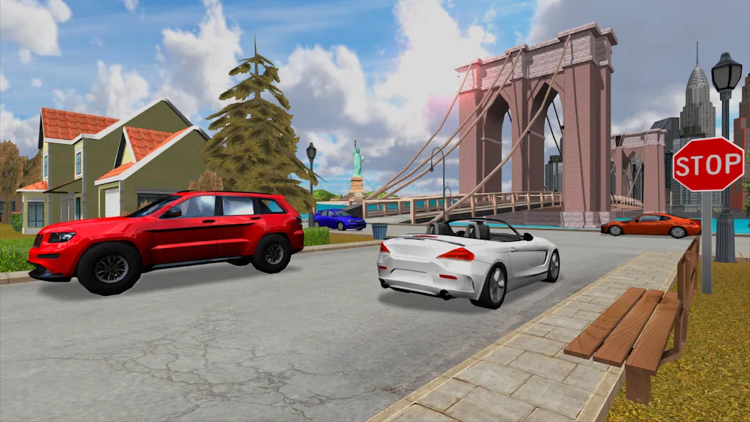 Скачать взломанную Car Driving Simulator: NY (Симулятор вождения автомобиля)  [МОД Бесконечные деньги] — полная версия apk на Андроид screen 5