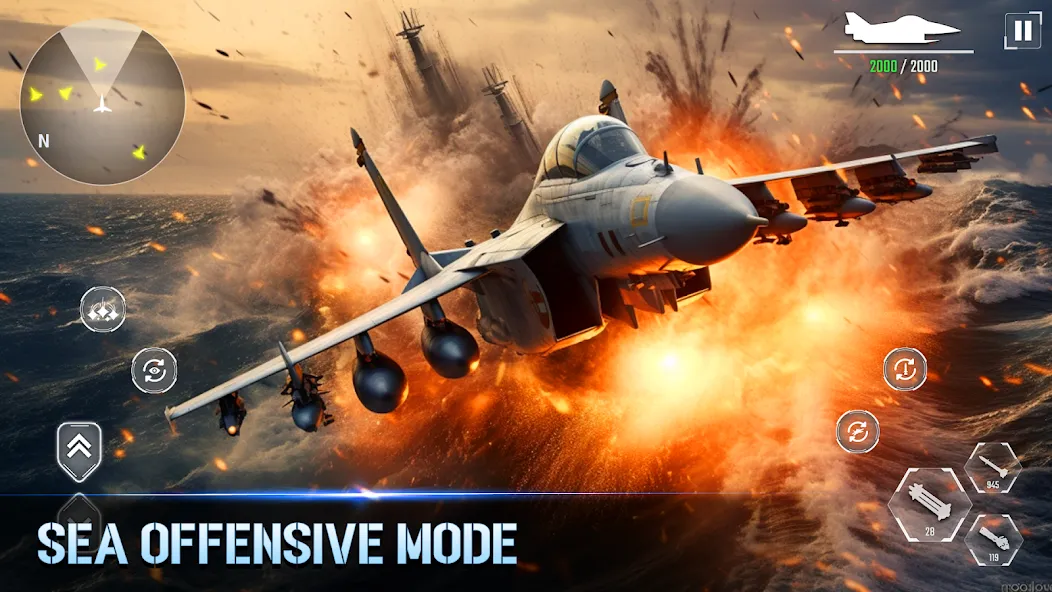 Скачать взлом Aircraft Strike: Jet Fighter  [МОД Меню] — стабильная версия apk на Андроид screen 2