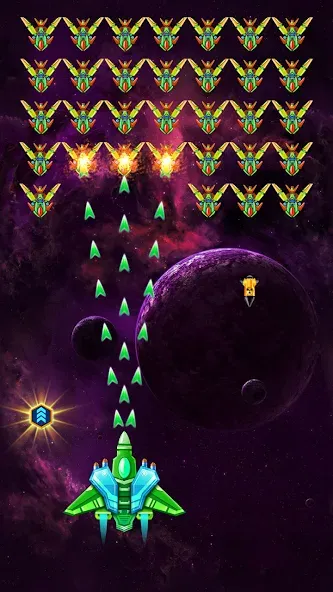 Скачать взломанную Galaxy Attack: Shooting Game (Гэлэкси Аттак)  [МОД Menu] — полная версия apk на Андроид screen 1