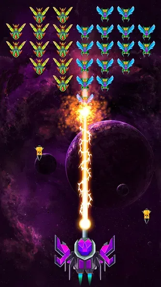 Скачать взломанную Galaxy Attack: Shooting Game (Гэлэкси Аттак)  [МОД Menu] — полная версия apk на Андроид screen 3