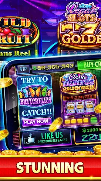 Взломанная VEGAS Slots by Alisa – Free Fu (Вегас Слоты от Алисы)  [МОД Mega Pack] — полная версия apk на Андроид screen 5