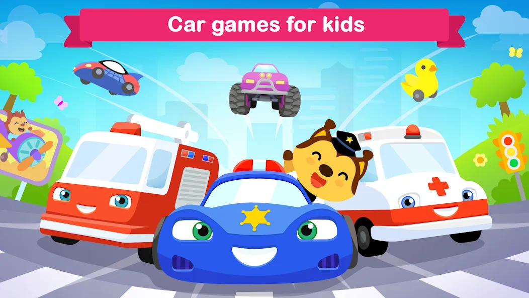 Взломанная Car games for kids & toddler  [МОД Unlocked] — стабильная версия apk на Андроид screen 1