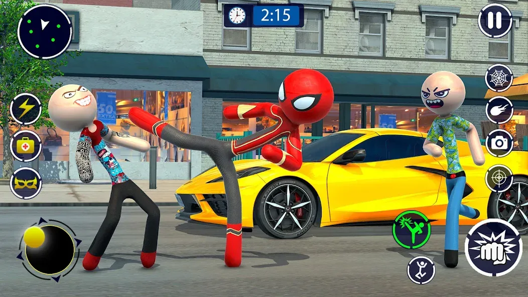 Взлом Spider Stickman Rope Hero Game  [МОД Бесконечные монеты] — последняя версия apk на Андроид screen 3