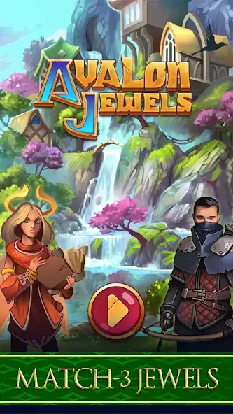 Взлом Avalon Jewels Match-3 (Авалон Джуэлс)  [МОД Unlimited Money] — последняя версия apk на Андроид screen 1