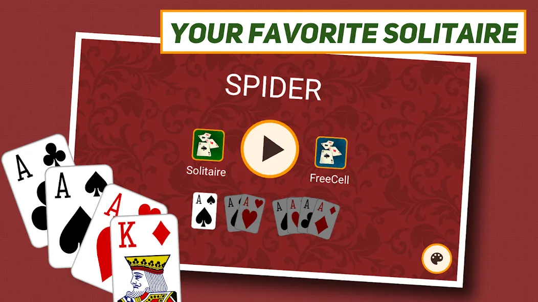 Взлом Spider Solitaire: Classic  [МОД Mega Pack] — стабильная версия apk на Андроид screen 1