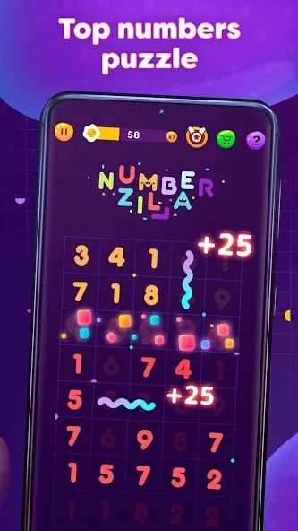 Скачать взлом Numberzilla: Number Match Game (Намберзилла)  [МОД Menu] — стабильная версия apk на Андроид screen 2