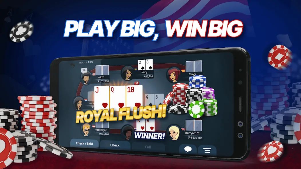 Взлом Appeak Poker – Texas Holdem (Аппик покер)  [МОД Mega Pack] — последняя версия apk на Андроид screen 3