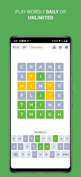 Взлом Wordly — Daily Word Game  [МОД Бесконечные монеты] — стабильная версия apk на Андроид screen 1