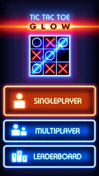 Скачать взломанную Tic Tac Toe Glow: 2 Players  [МОД Все открыто] — полная версия apk на Андроид screen 1