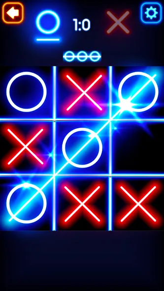 Скачать взломанную Tic Tac Toe Glow: 2 Players  [МОД Все открыто] — полная версия apk на Андроид screen 2