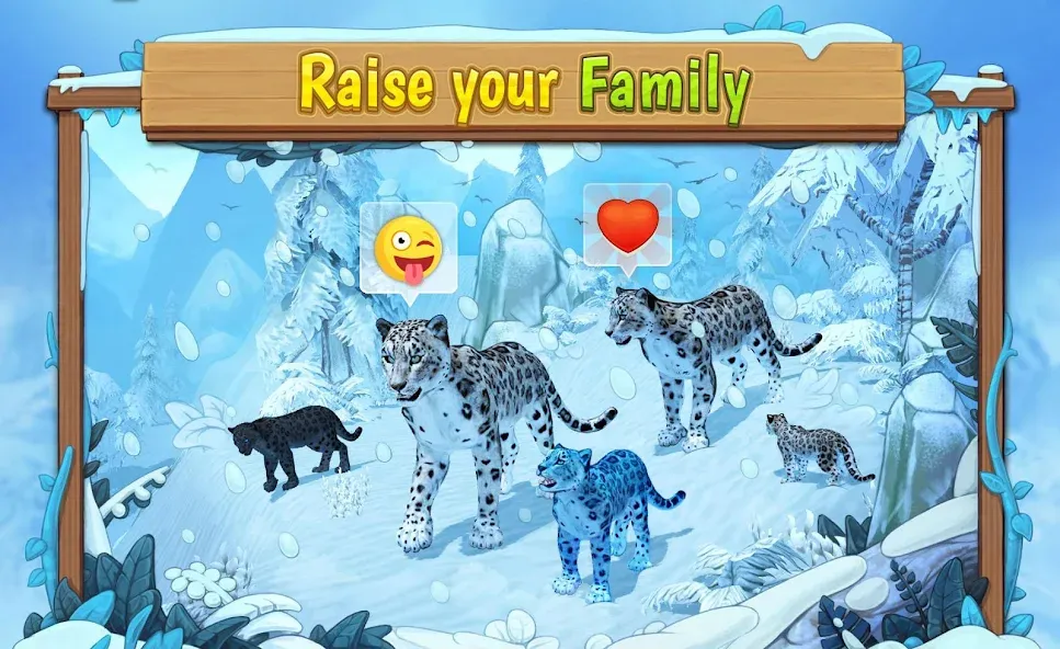 Взломанная Snow Leopard Family Sim Online  [МОД Бесконечные деньги] — последняя версия apk на Андроид screen 1