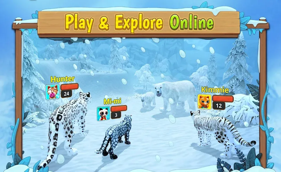 Взломанная Snow Leopard Family Sim Online  [МОД Бесконечные деньги] — последняя версия apk на Андроид screen 3