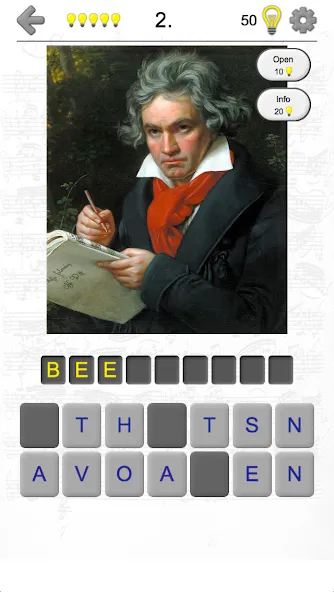 Взломанная Famous Composers Portrait Quiz  [МОД Бесконечные монеты] — стабильная версия apk на Андроид screen 1