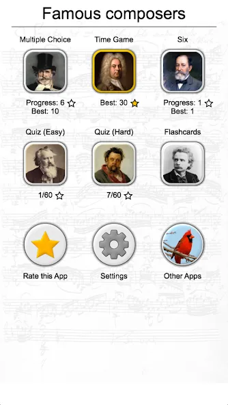 Взломанная Famous Composers Portrait Quiz  [МОД Бесконечные монеты] — стабильная версия apk на Андроид screen 3