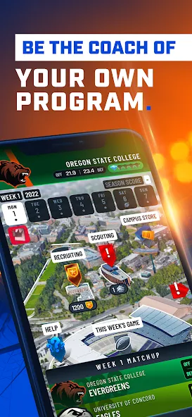 Взломанная The Program: College Football (Зе Програм)  [МОД Бесконечные монеты] — полная версия apk на Андроид screen 1