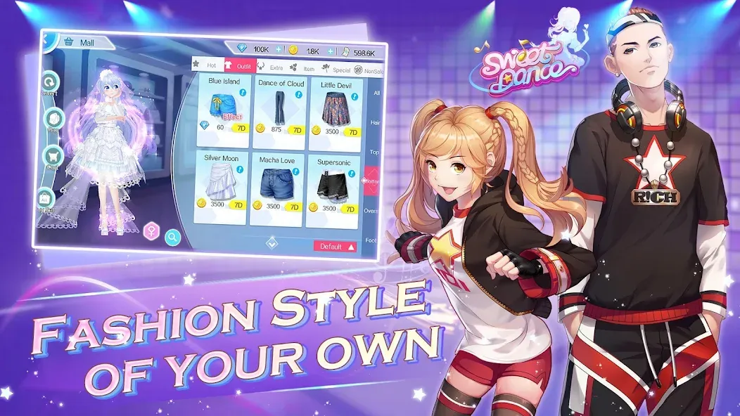 Скачать взломанную Sweet Dance (уит Данс)  [МОД Много монет] — полная версия apk на Андроид screen 1