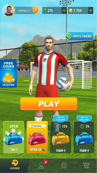 Скачать взломанную Football World — Real People (Футбол Ворлд)  [МОД Меню] — стабильная версия apk на Андроид screen 1