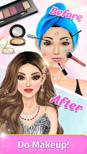 Взломанная Dress Up Fashion: Makeup Games  [МОД Бесконечные деньги] — стабильная версия apk на Андроид screen 3