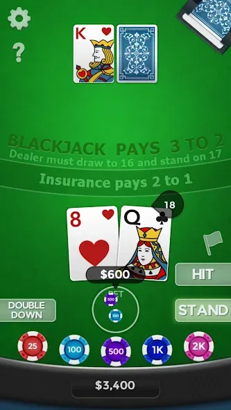 Скачать взломанную Blackjack 21  [МОД Много монет] — полная версия apk на Андроид screen 2