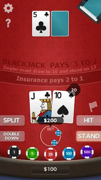 Скачать взломанную Blackjack 21  [МОД Много монет] — полная версия apk на Андроид screen 3