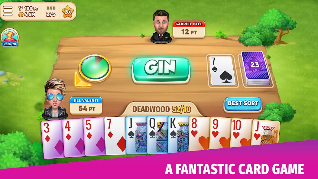 Взломанная Gin Rummy Stars — Card Game (Джин Рамми Старс)  [МОД Бесконечные монеты] — полная версия apk на Андроид screen 1