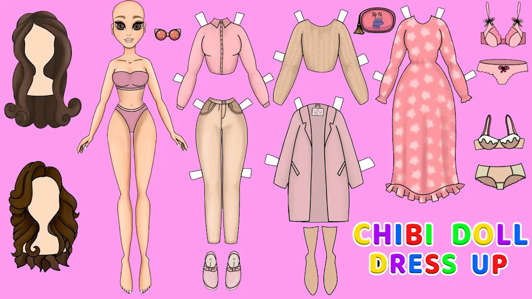 Взлом Doll Dress Up Makeup Girl Game (Чиби кукла одевает девушку игры)  [МОД Menu] — стабильная версия apk на Андроид screen 4