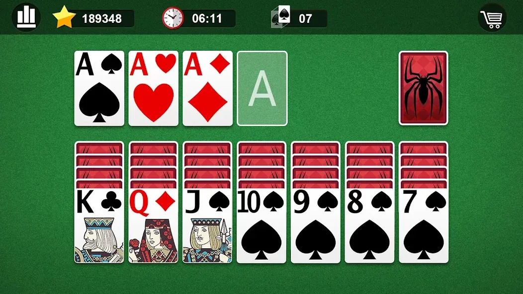 Скачать взлом Spider Solitaire  [МОД Unlocked] — последняя версия apk на Андроид screen 4