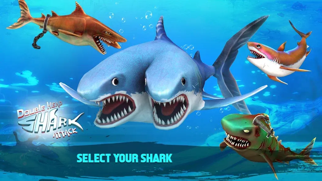 Взлом Double Head Shark Attack PVP  [МОД Много монет] — полная версия apk на Андроид screen 2