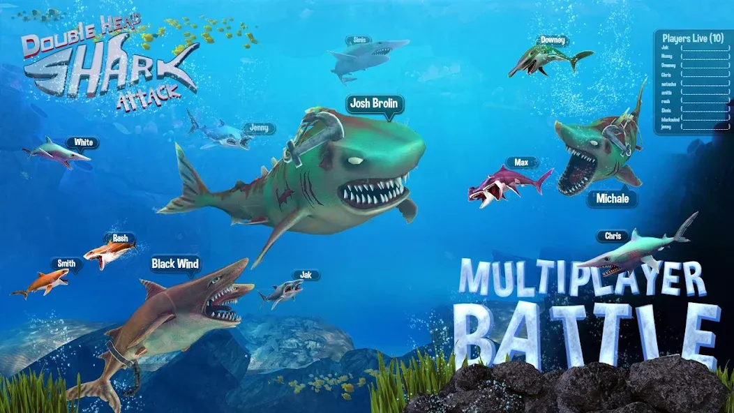 Взлом Double Head Shark Attack PVP  [МОД Много монет] — полная версия apk на Андроид screen 4