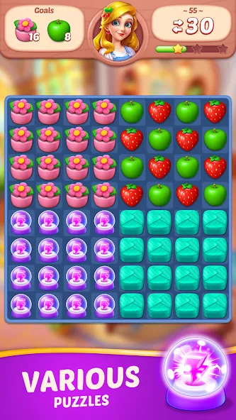 Скачать взлом Fruit Diary — Match 3 Games  [МОД Все открыто] — полная версия apk на Андроид screen 5