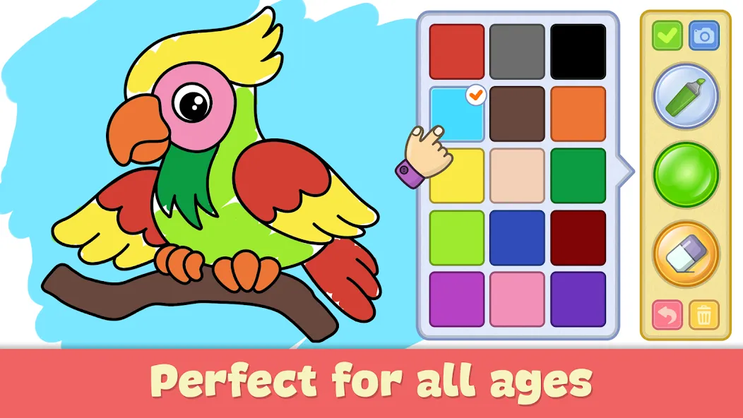 Скачать взломанную Kids Coloring & Drawing Games  [МОД Unlimited Money] — последняя версия apk на Андроид screen 1