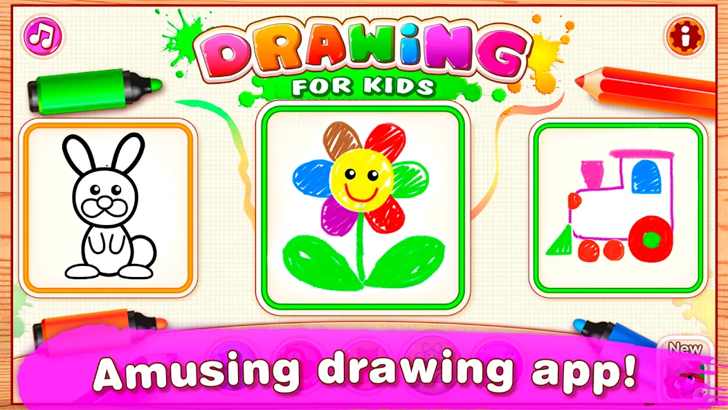 Взломанная Bini Drawing for Kids Games (Бини)  [МОД Много монет] — полная версия apk на Андроид screen 1