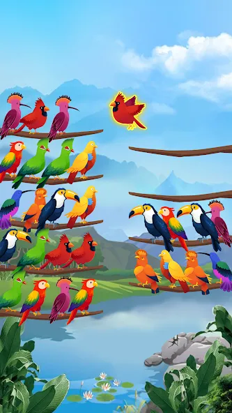 Скачать взлом Bird Sort — Color Puzzle  [МОД Menu] — последняя версия apk на Андроид screen 1