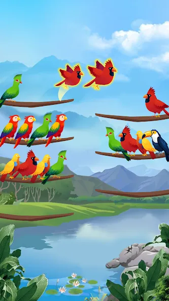 Скачать взлом Bird Sort — Color Puzzle  [МОД Menu] — последняя версия apk на Андроид screen 2