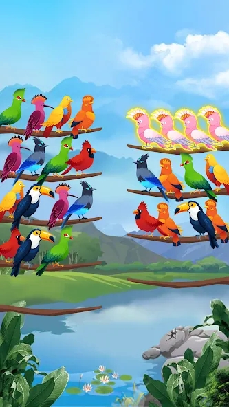 Скачать взлом Bird Sort — Color Puzzle  [МОД Menu] — последняя версия apk на Андроид screen 3