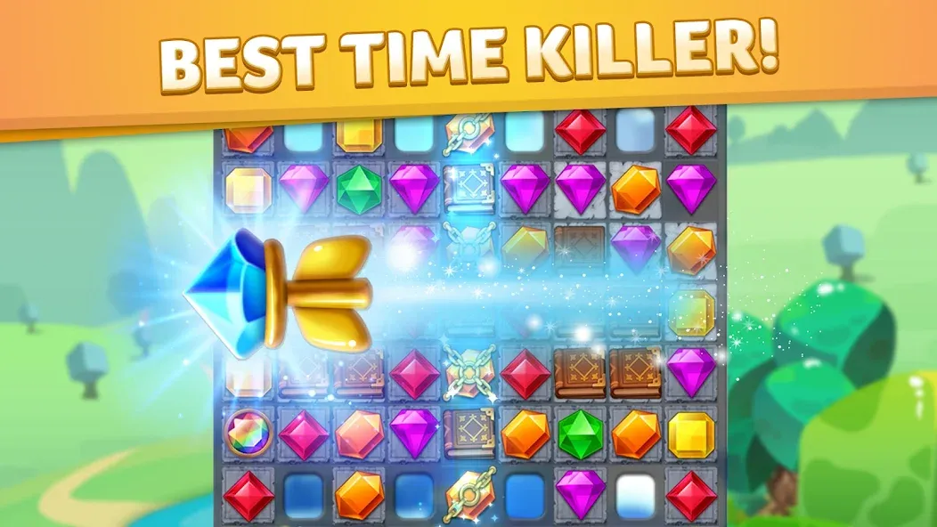 Взломанная Jewel Match King  [МОД Бесконечные монеты] — стабильная версия apk на Андроид screen 2