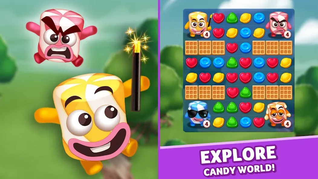 Скачать взлом Lollipop & Marshmallow Match3  [МОД Unlimited Money] — последняя версия apk на Андроид screen 1