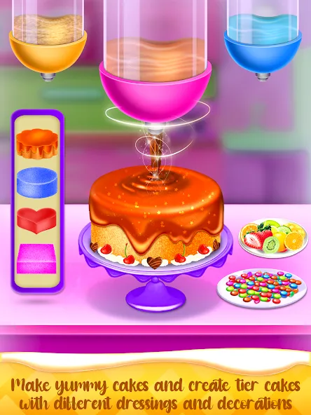 Скачать взломанную Cake Maker Cooking Cake Games (Кейк Мейкер кулинарные игры на приготовление тортов)  [МОД Mega Pack] — полная версия apk на Андроид screen 2