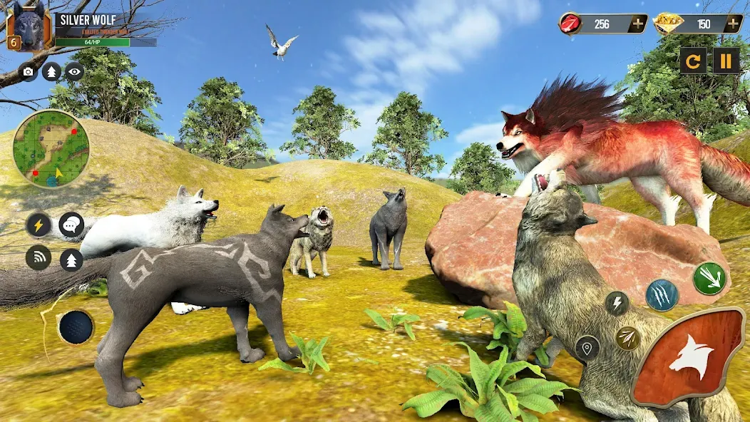 Скачать взломанную Wild Wolf Simulator Wolf Games  [МОД Unlocked] — полная версия apk на Андроид screen 1