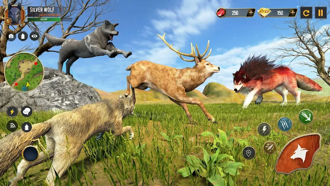 Скачать взломанную Wild Wolf Simulator Wolf Games  [МОД Unlocked] — полная версия apk на Андроид screen 2