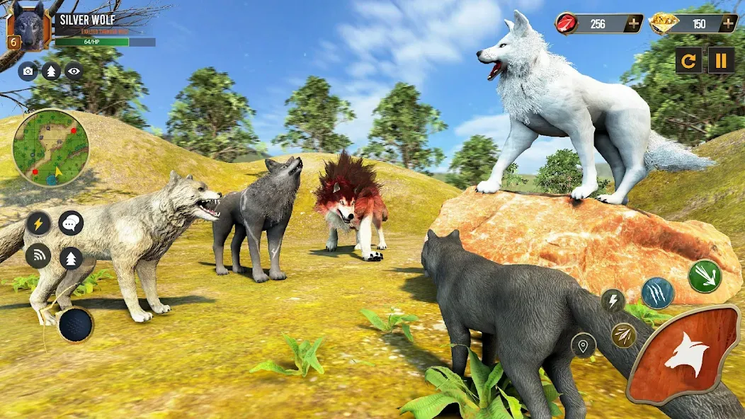 Скачать взломанную Wild Wolf Simulator Wolf Games  [МОД Unlocked] — полная версия apk на Андроид screen 3