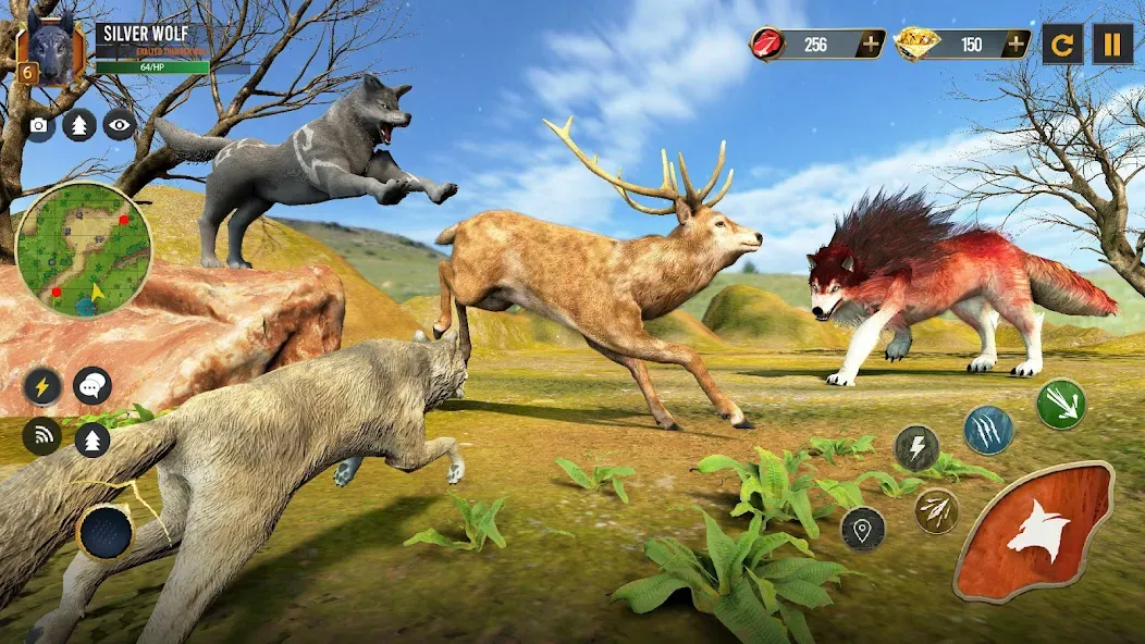 Скачать взломанную Wild Wolf Simulator Wolf Games  [МОД Unlocked] — полная версия apk на Андроид screen 5